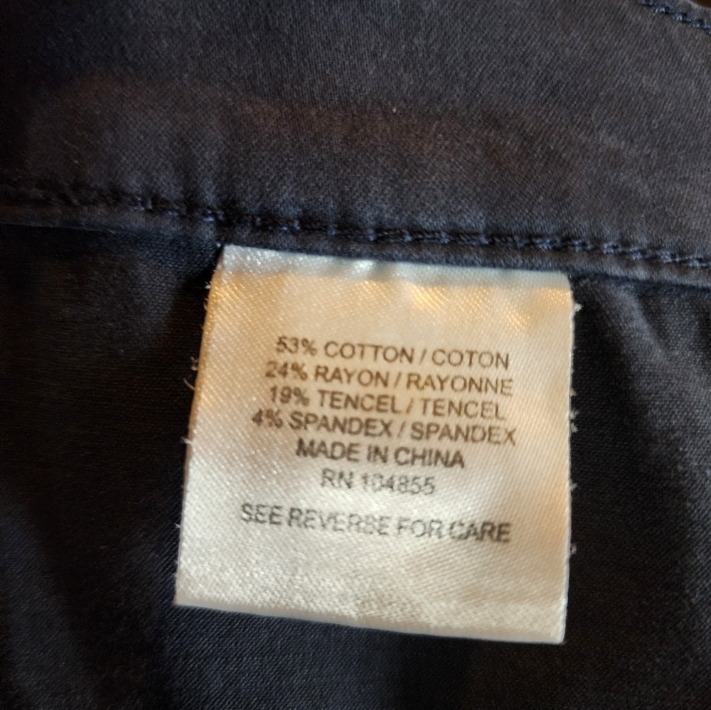 Lila Ryan blue minimalist straight leg mid-rise navy blue pants Size 14 - Picture 4 of 4